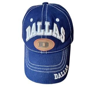 Blue Ocean Dallas Texas Embroidered Hat Blue 100% Acrylic Adjustable Cap.